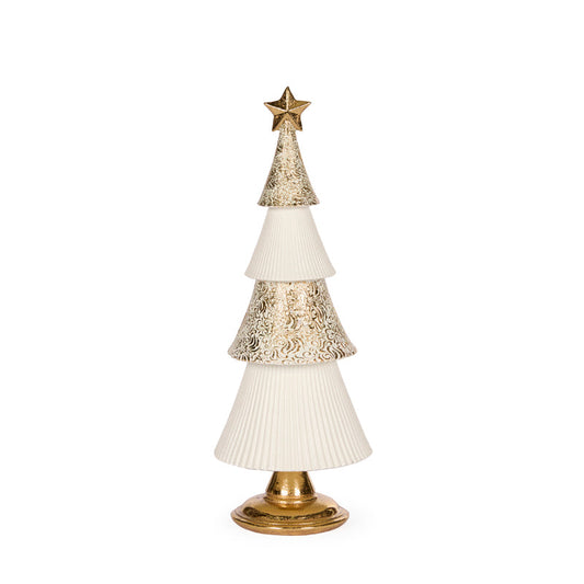 White and Gold Layered Tree - 32cm