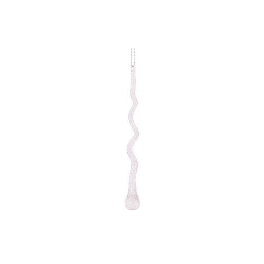 Frosted Wavy Drop Icicle - 20cm