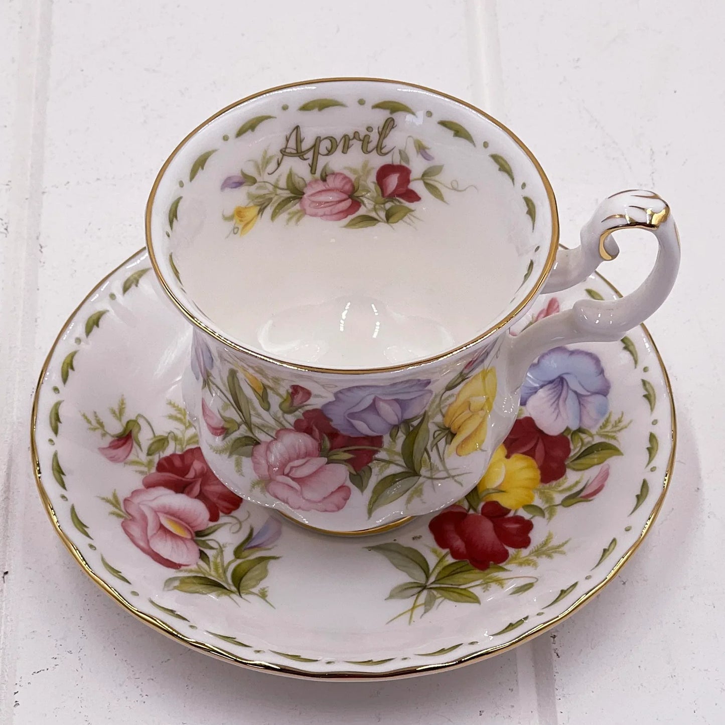 Royal Albert Vintage Flower of the Month April Demitasse Duo