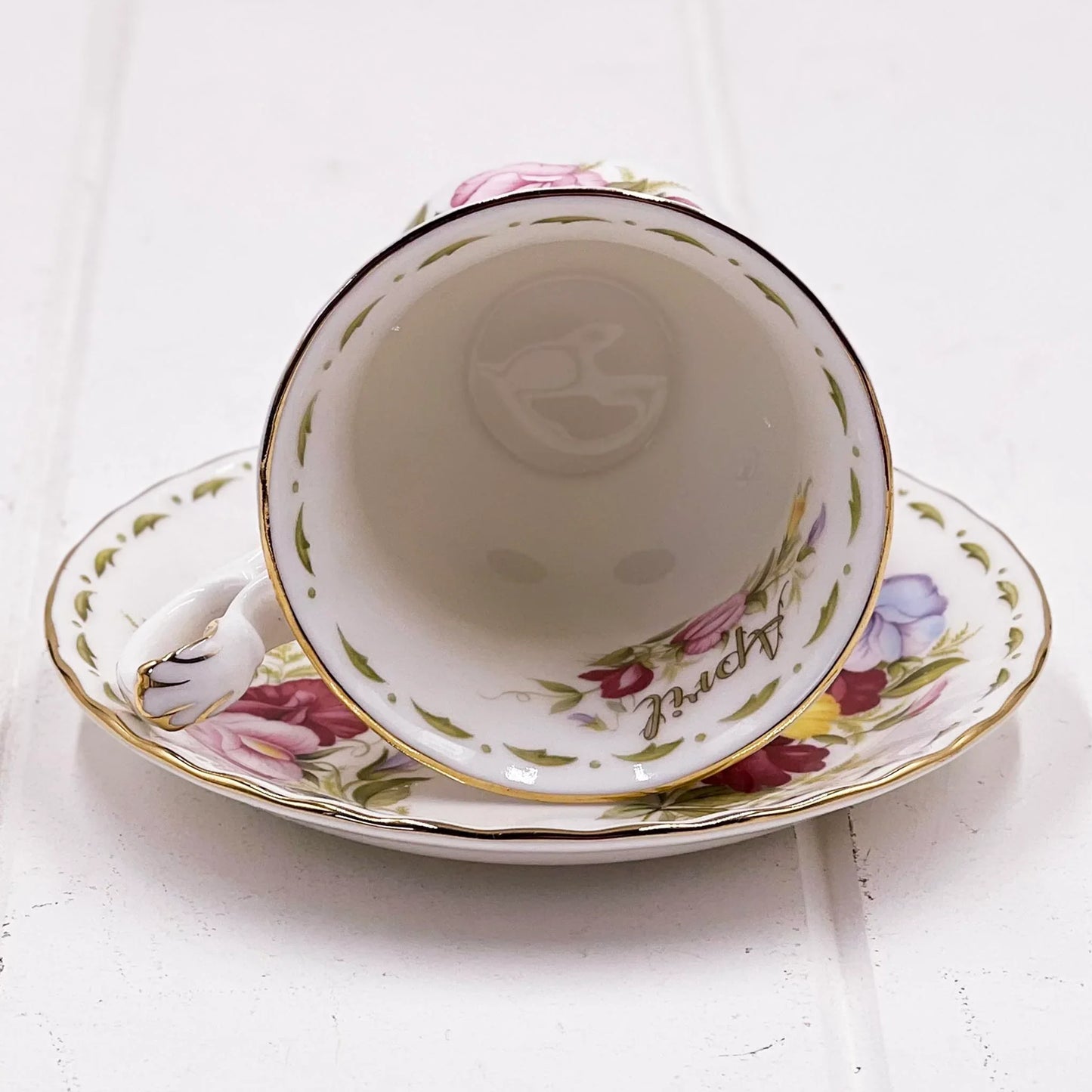 Royal Albert Vintage Flower of the Month April Demitasse Duo