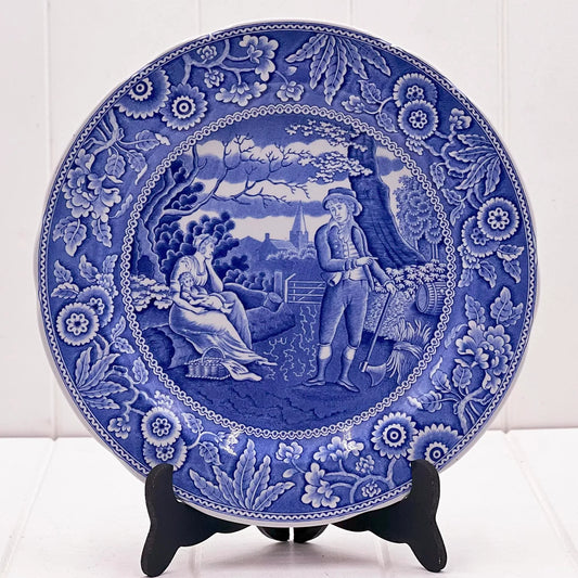 Spode Blue Room Collection Woodman Plate - Georgian Transferware 26cm