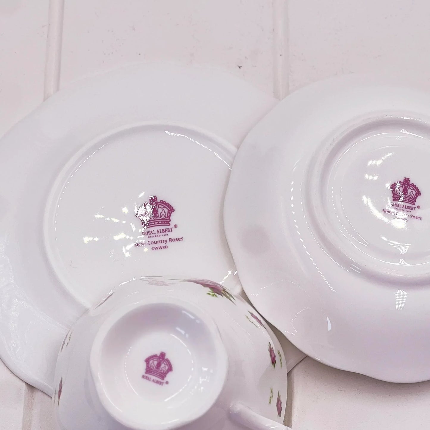 Royal Albert New Country Roses Pink White Trio - Rare Pink Side Plate
