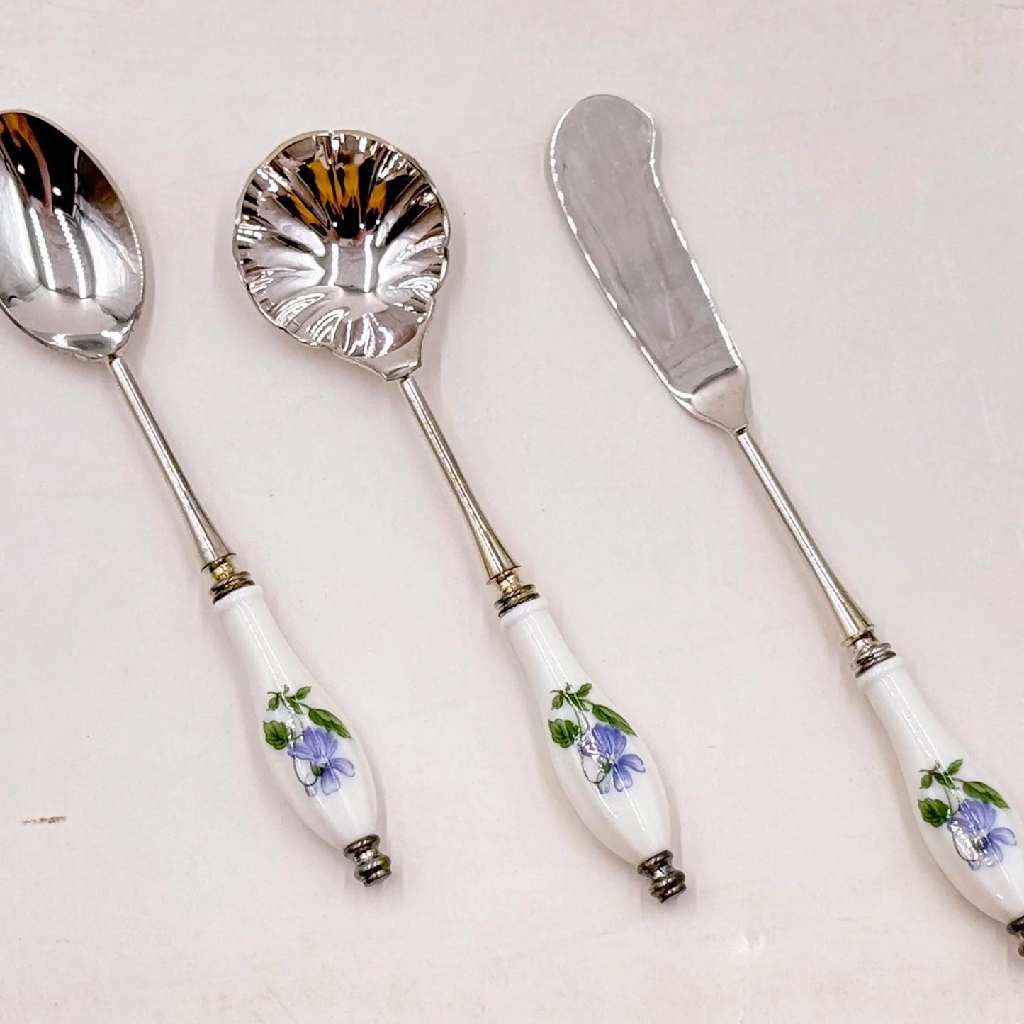 Vintage Japanese Purple Floral Serving Set (8 pieces)