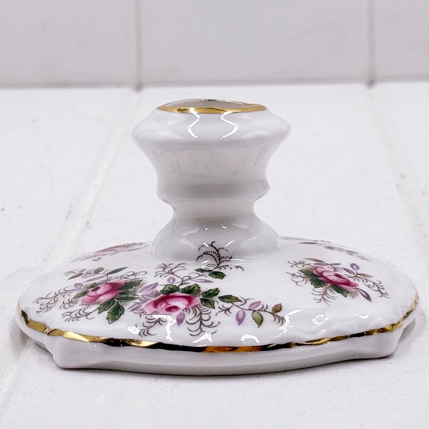Royal Albert Vintage Lavender Rose Candle Holder