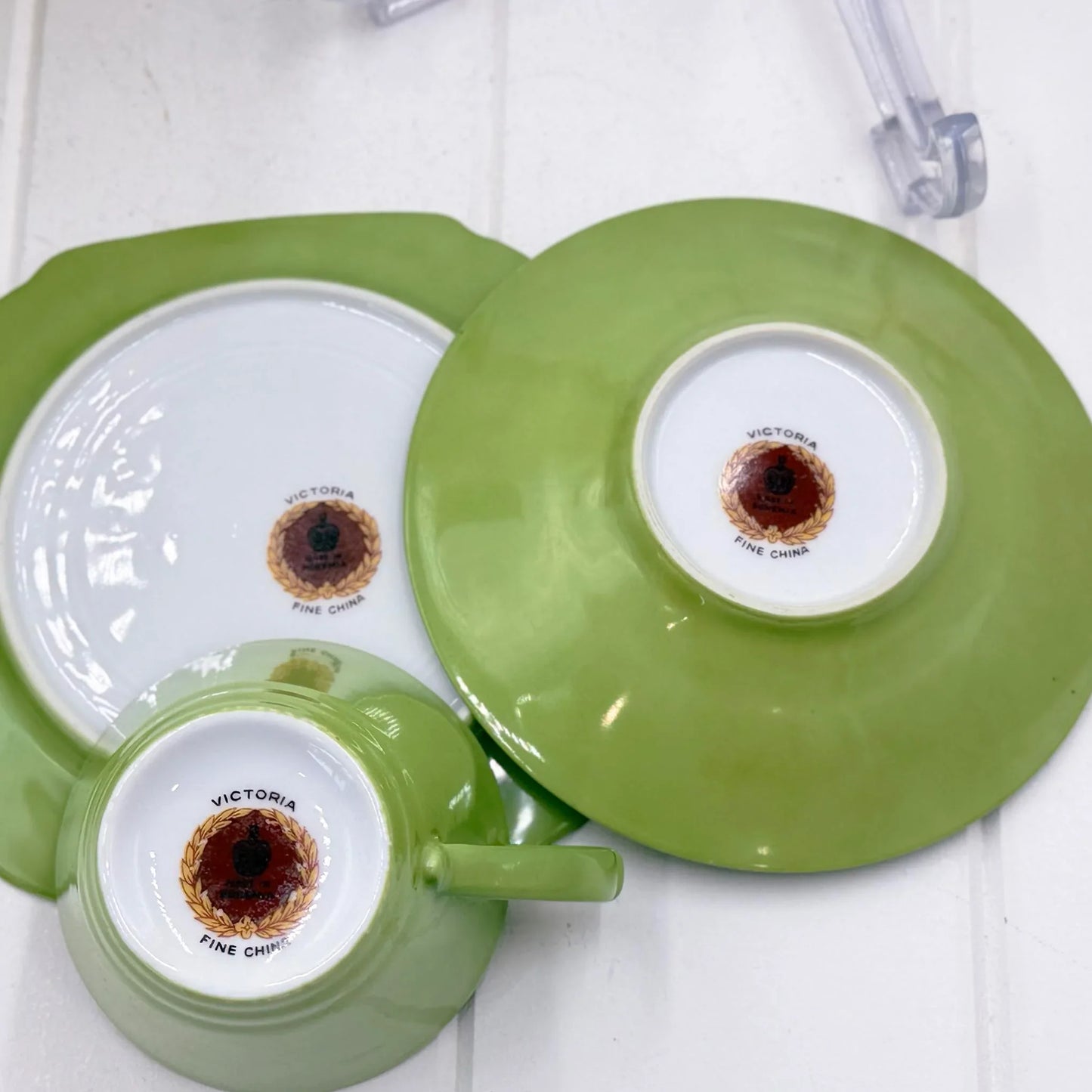 Victoria Fine China Green Trio