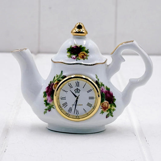 Royal Albert Old Country Roses Teapot Clock