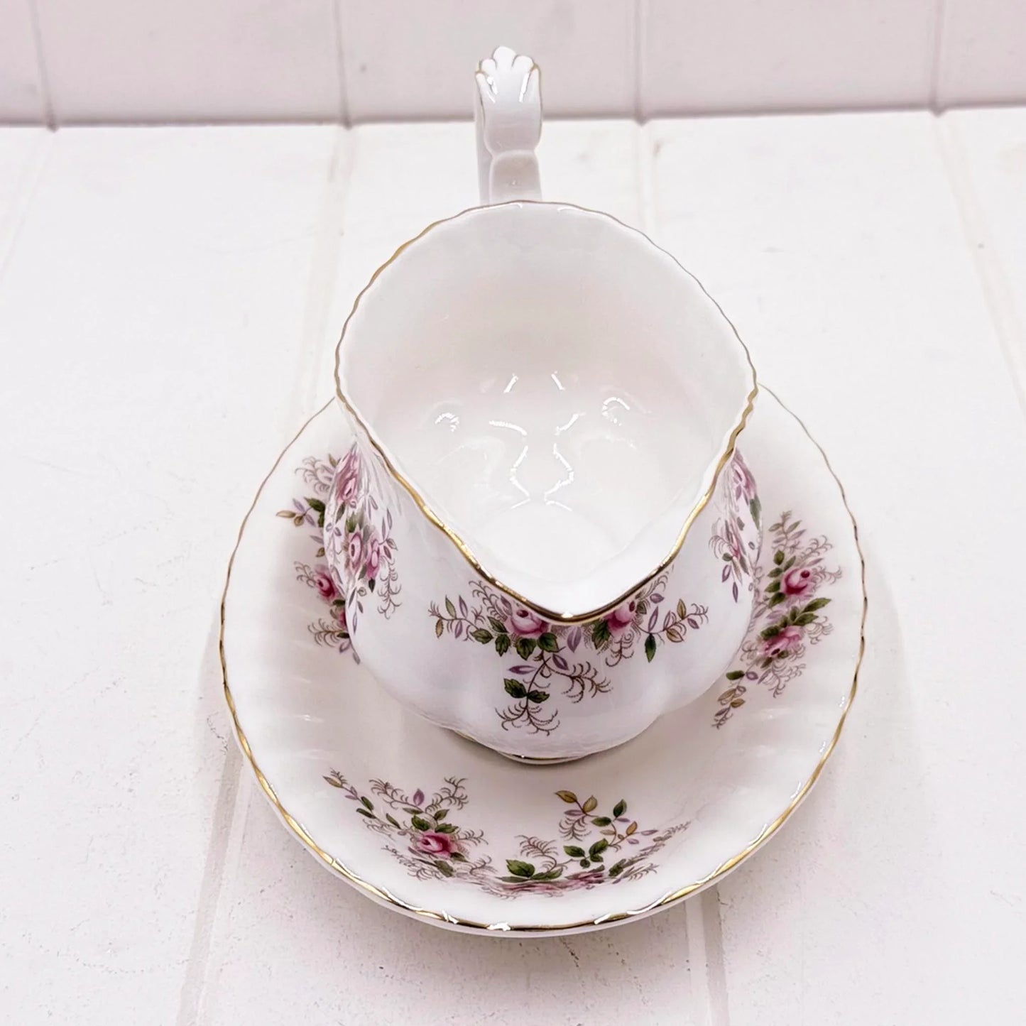 Royal Albert Vintage Lavender Rose Gravy Boat & Underplate