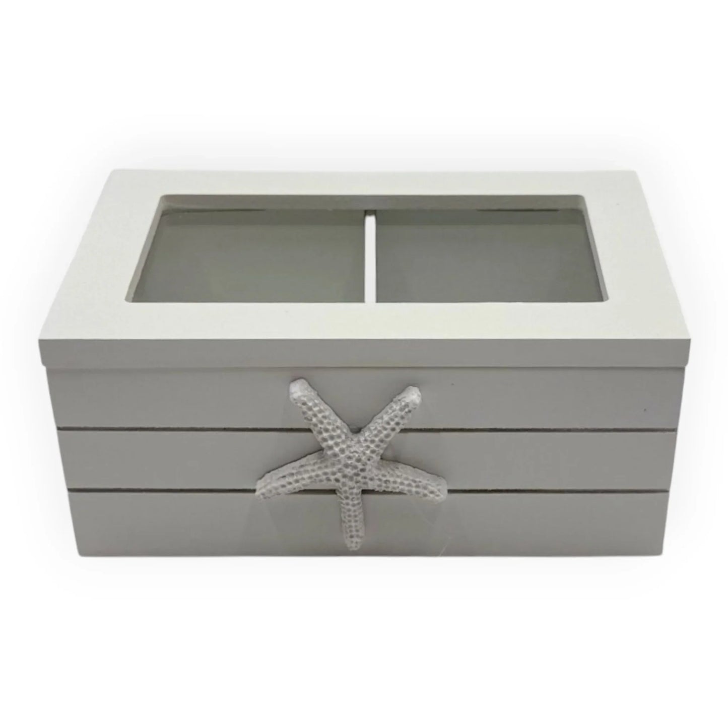 White Rectangle Timber Box - 10cm
