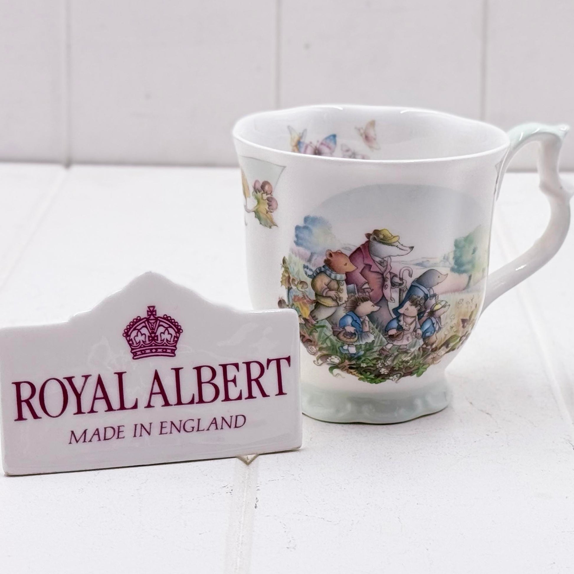 Royal Albert Autumn in the Wild Wood mug featuring Wind in the Willows characters