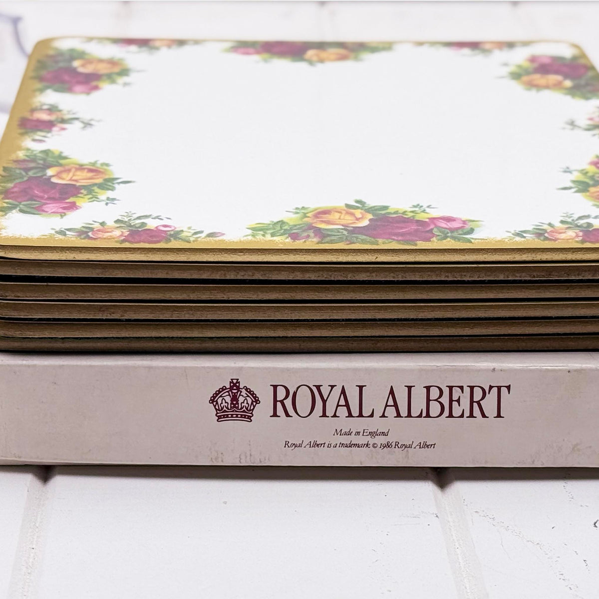 Royal Albert Old Country Roses Table Mats — Set of 6, Fine Melamine, Boxed, Made in England