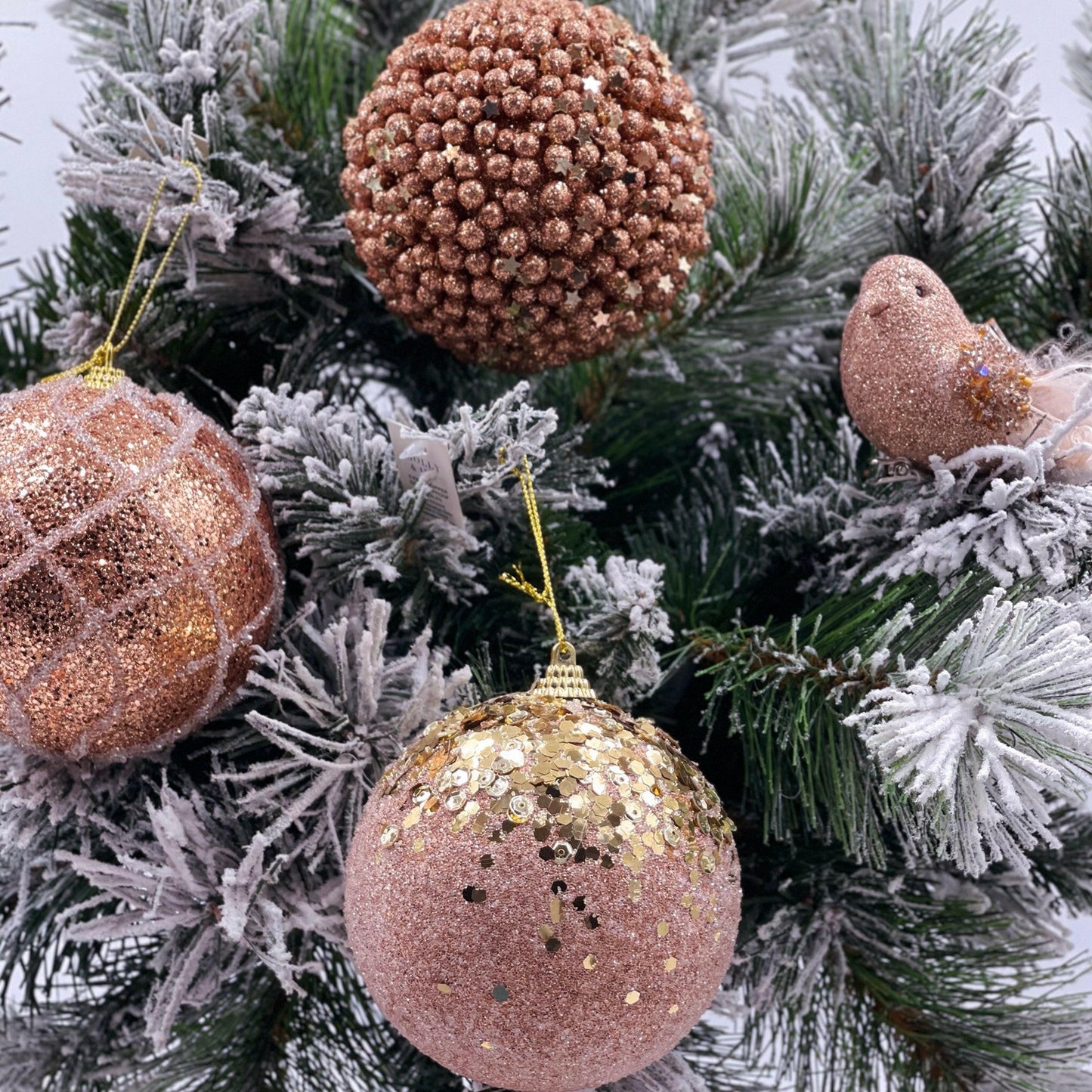 6 Pack Shatterproof Copper Baubles.