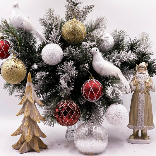 31cm Metalic Woodland Santa.