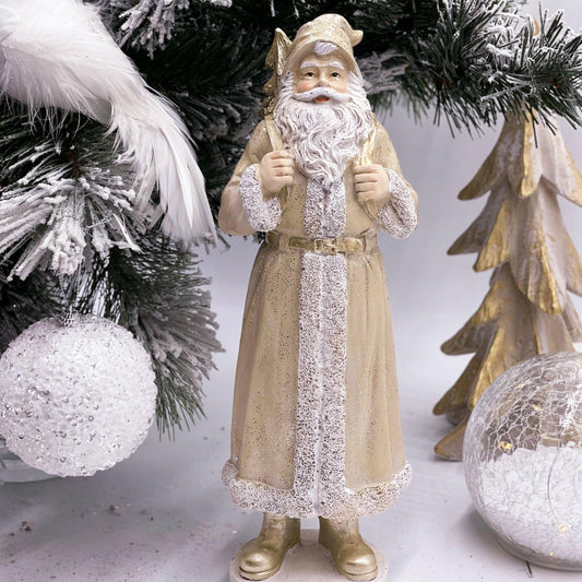 31cm Metalic Woodland Santa.