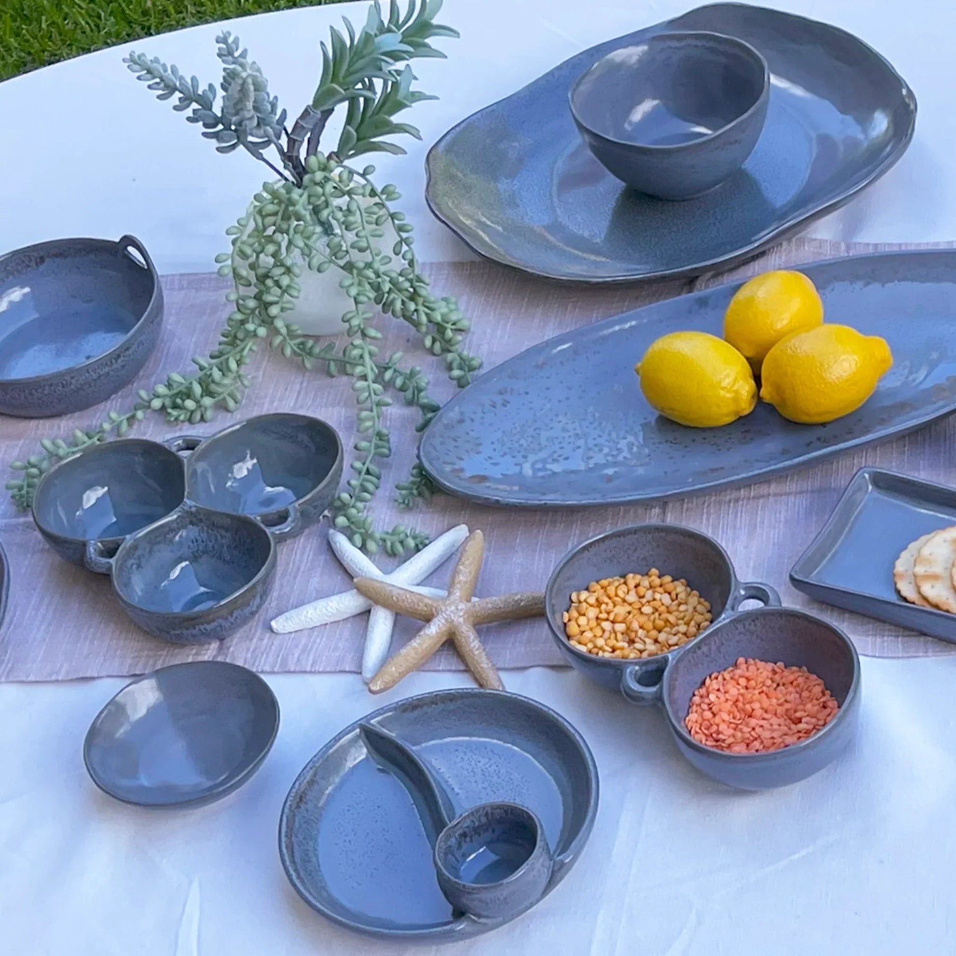 Grey-Blue Utensil Holder - Exquisite Homewares 