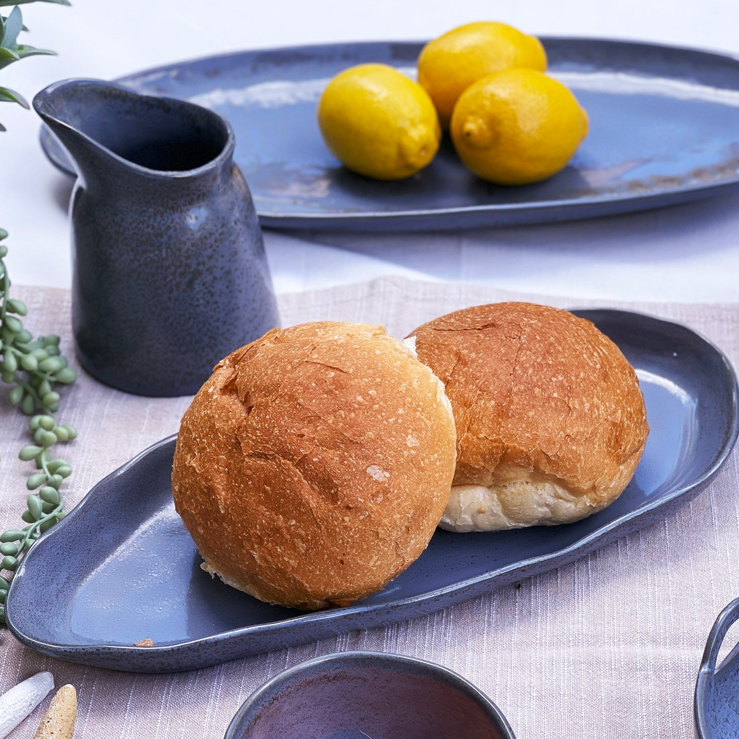 Grey-Blue Small Oval Platter