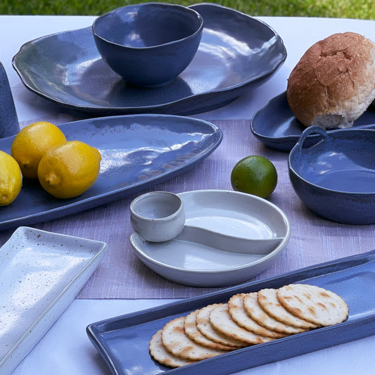Grey-Blue Handle Bowl