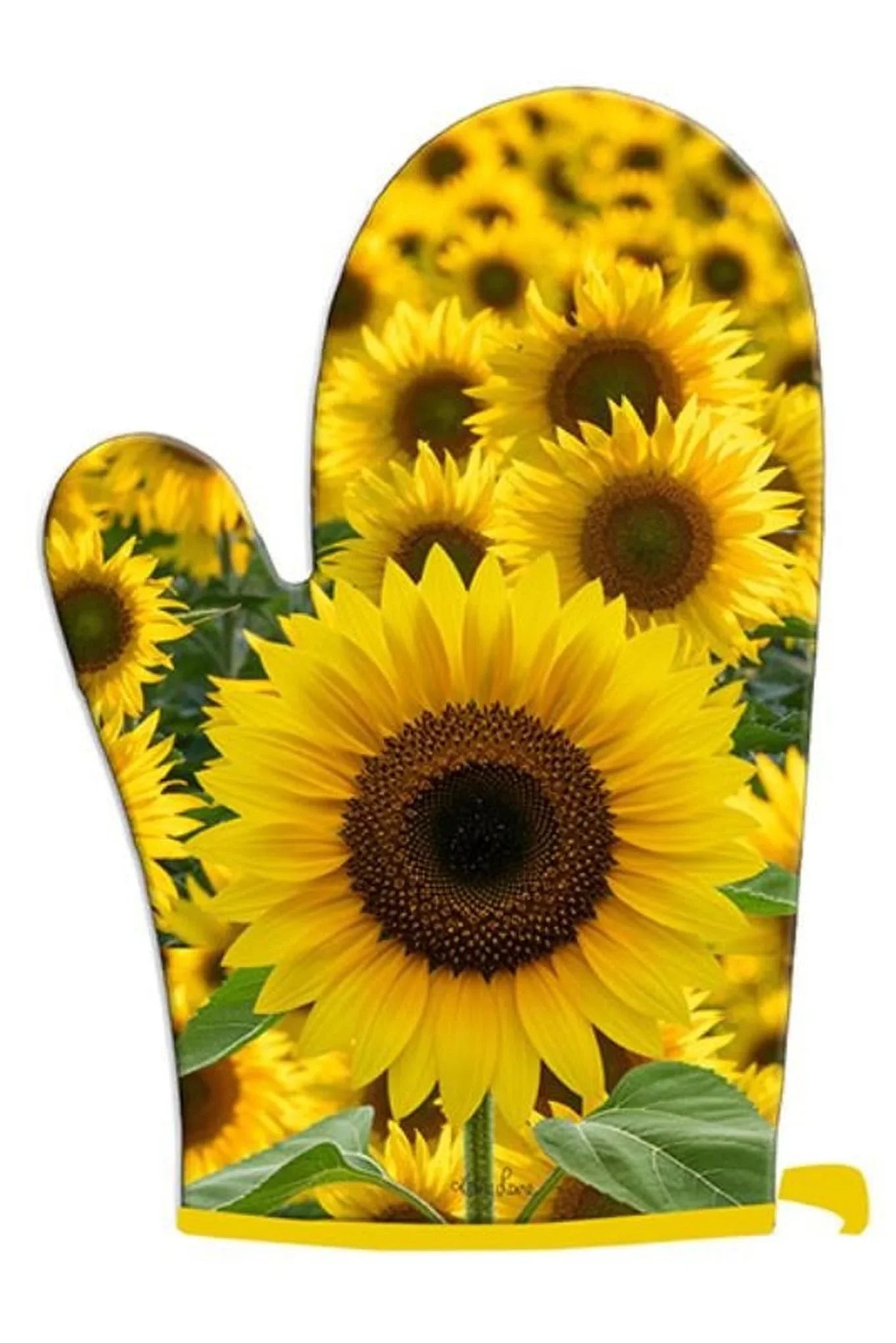 Set of 2 Oven Mitts Sunflower & Daisy Design (Up to 200 Degrees)