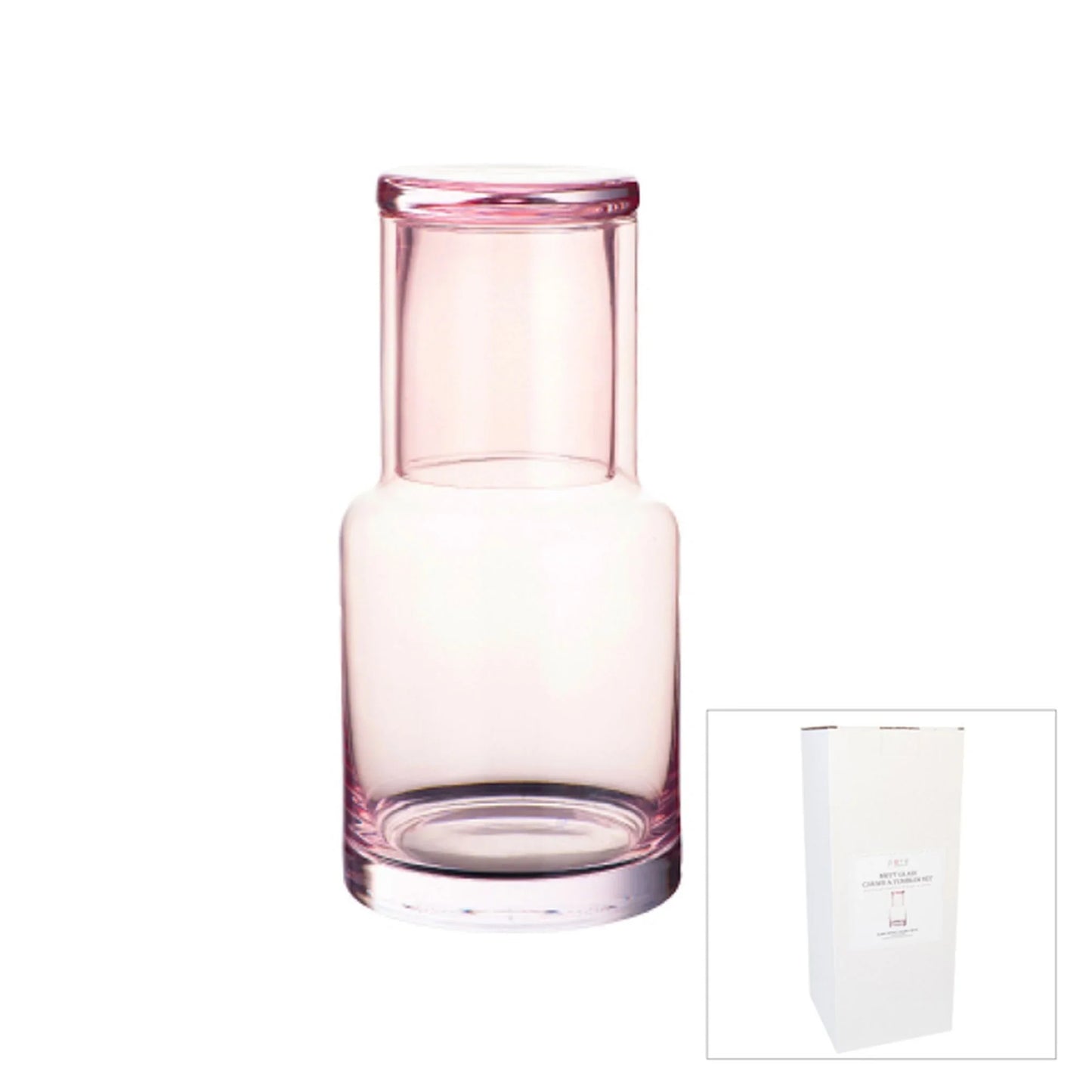 Britt Glass Water Carafe Tumbler Pink
