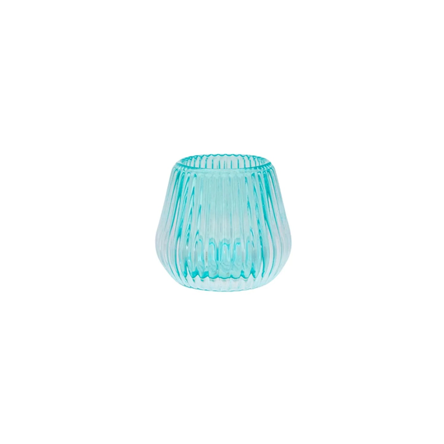 Amelia Glass Ribbed Votive Mint Small 8cm