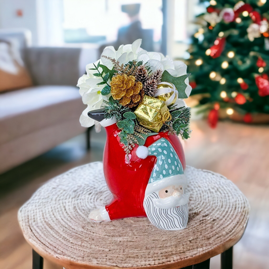 Santa Planter Red.
