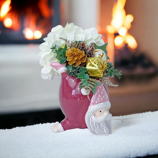 Santa Planter Dark Pink.