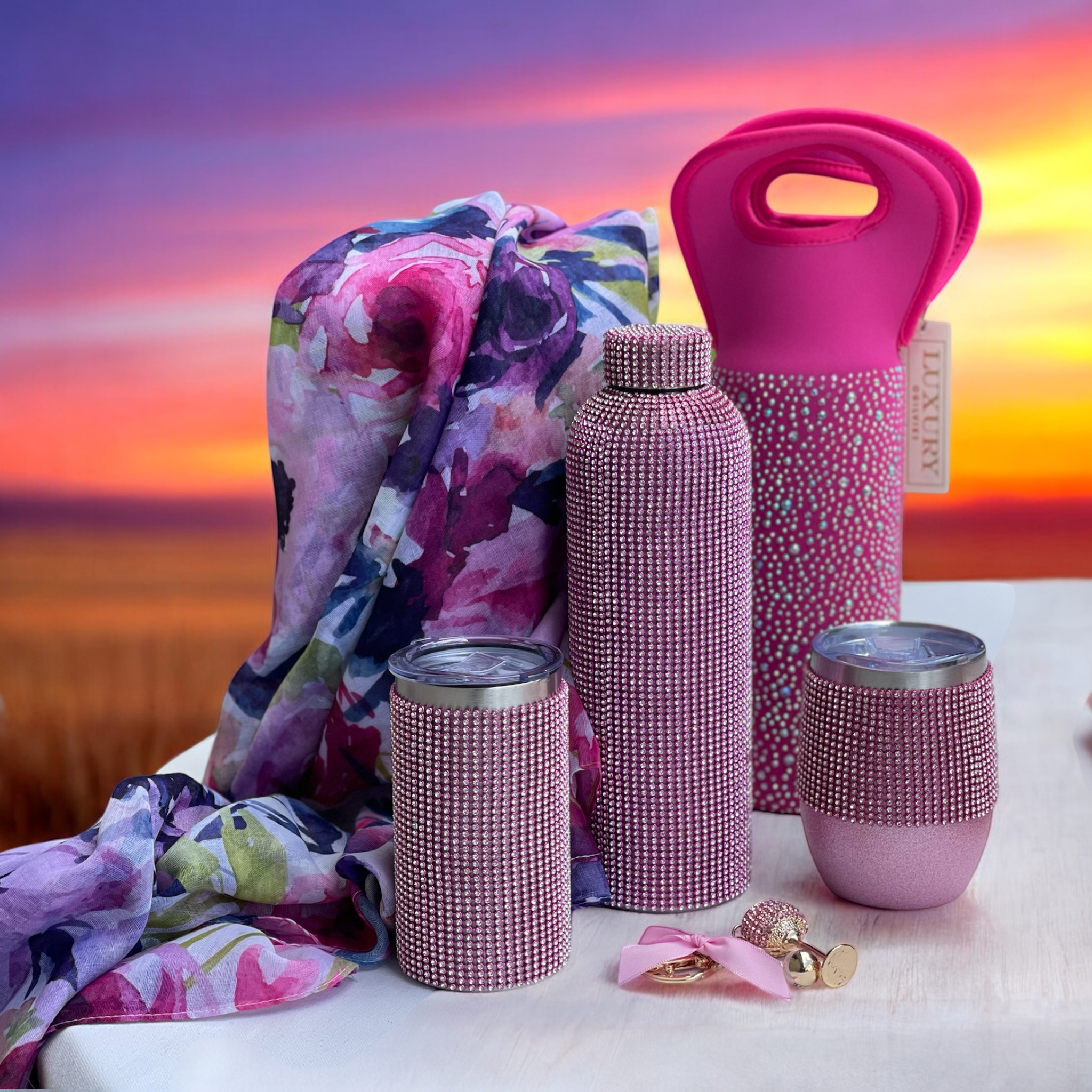 Diamonte Drink Bottle - Pink