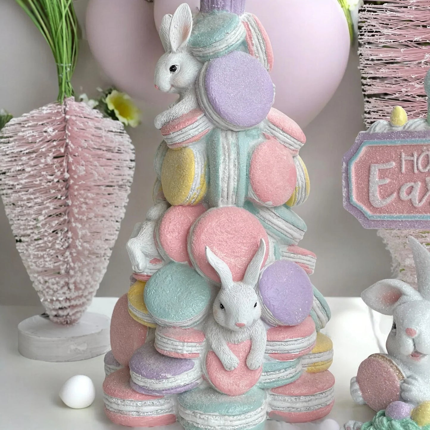 Peachy Bunny Macaron Tree 36cm
