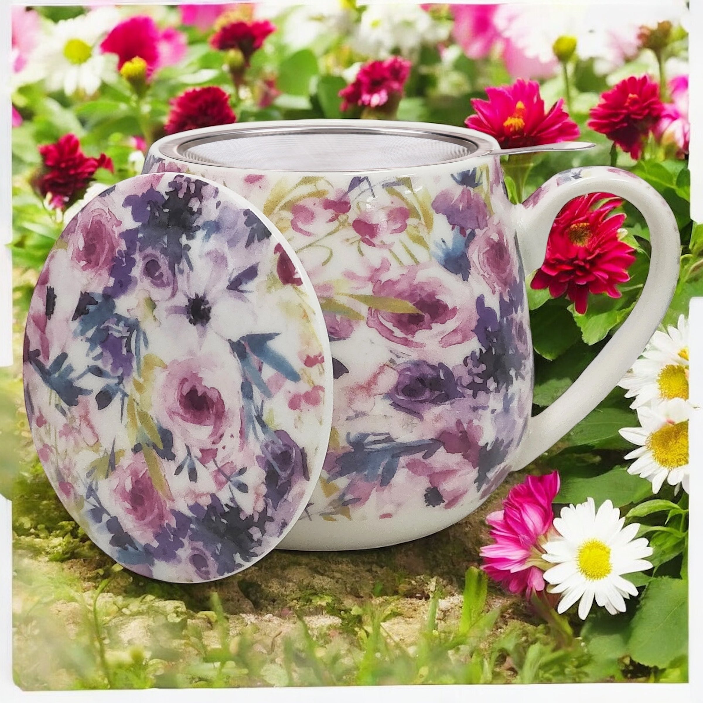 Peonie Rose Tea Infuser Mug