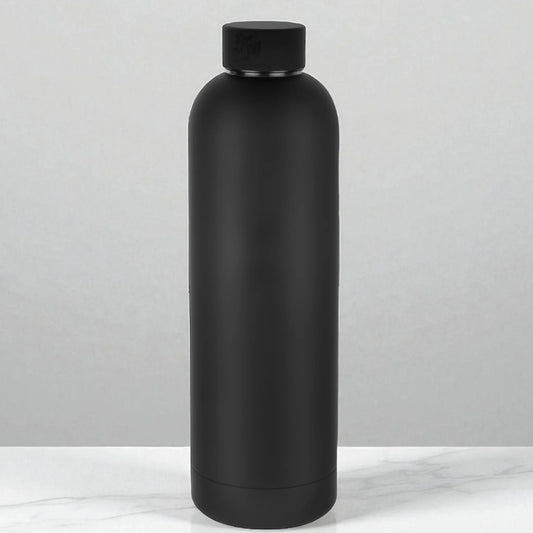 Matte Black Drink Bottle - 750ml Double Wall Stainless Steel Soft Touch