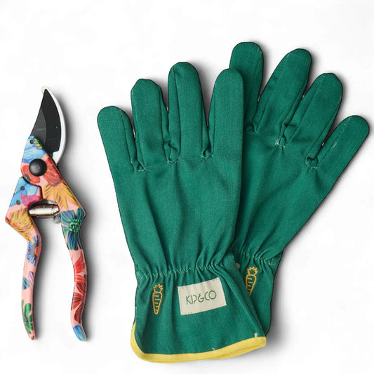 Wild Flowers In Bloom Garden Secateurs and Gloves Set - Quality 2-Piece