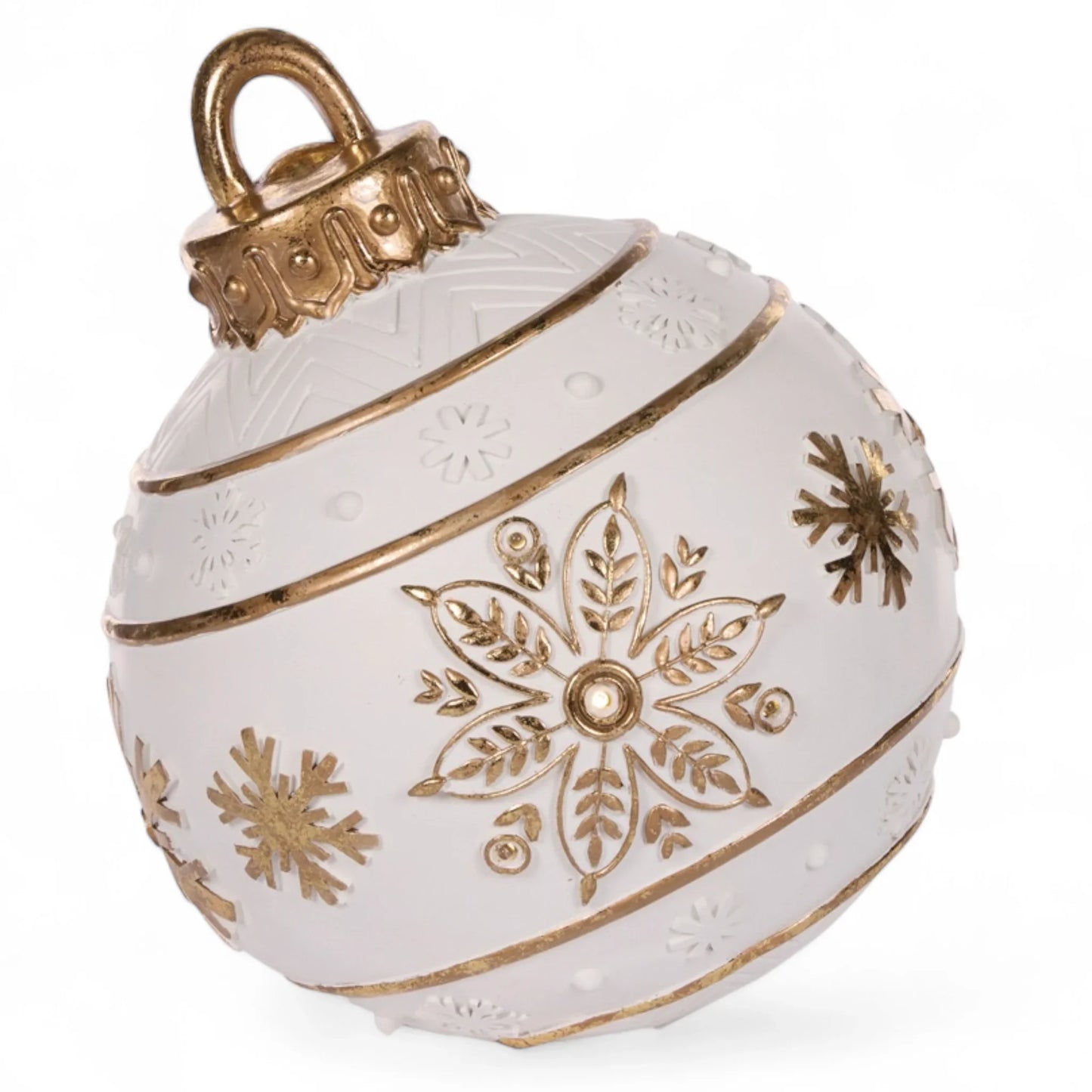 39cm Led White Snowflake Bauble Decor