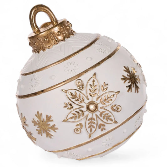 39cm Led White Snowflake Bauble Decor