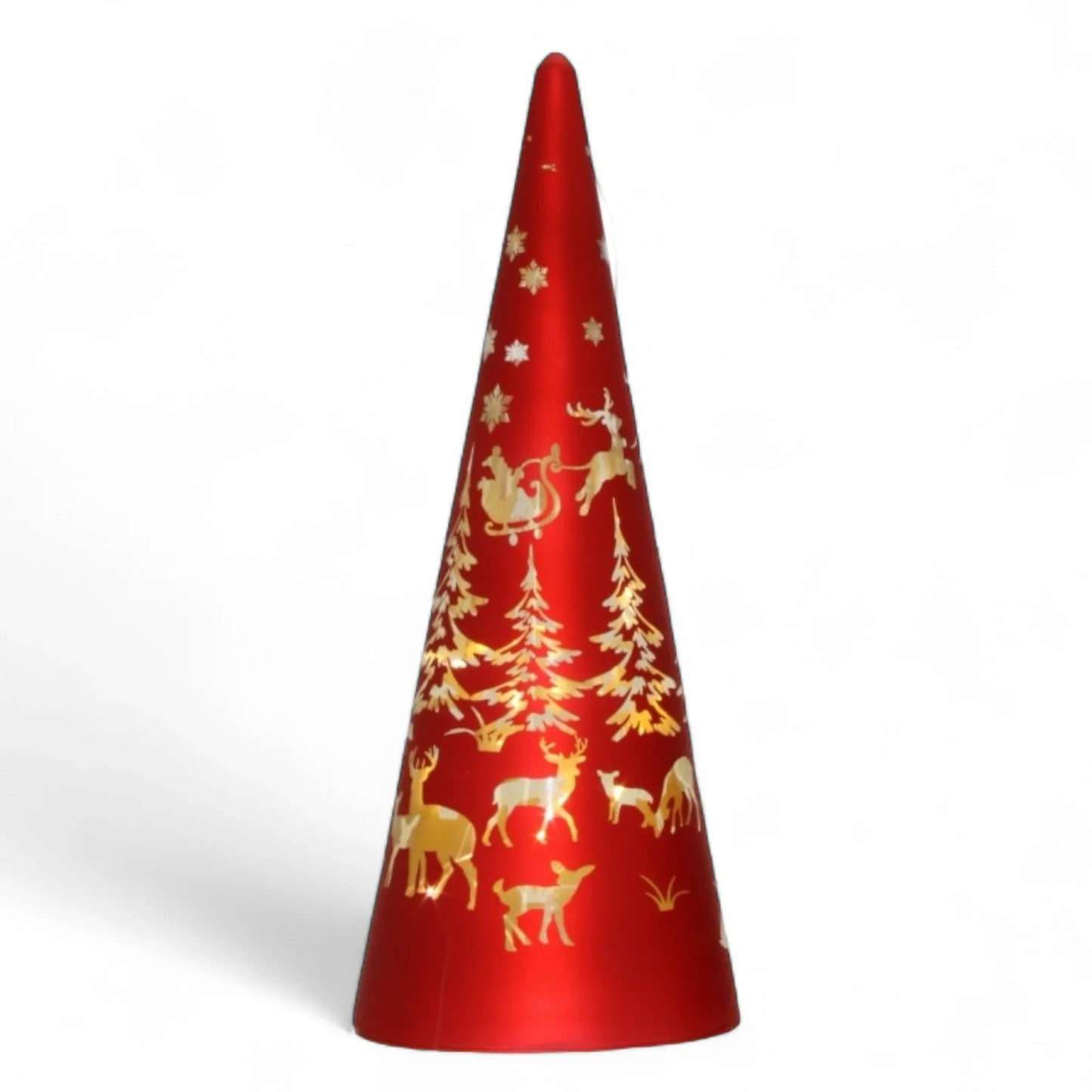 LED 20cm Red Etched Tree