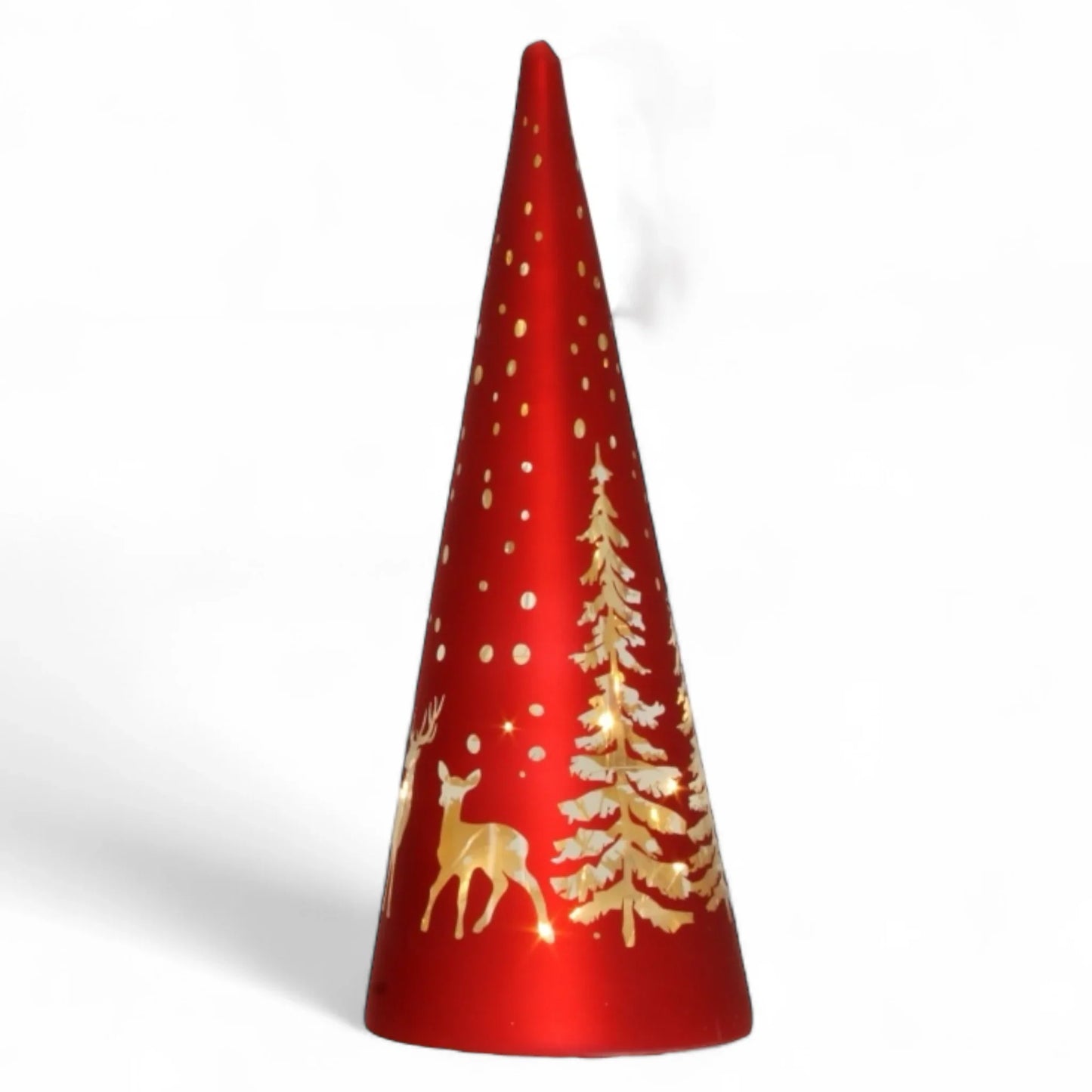LED 20cm Red Etched Tree