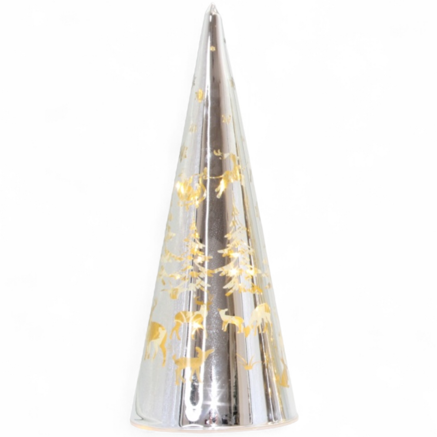LED 20cm Silver Etched Tree