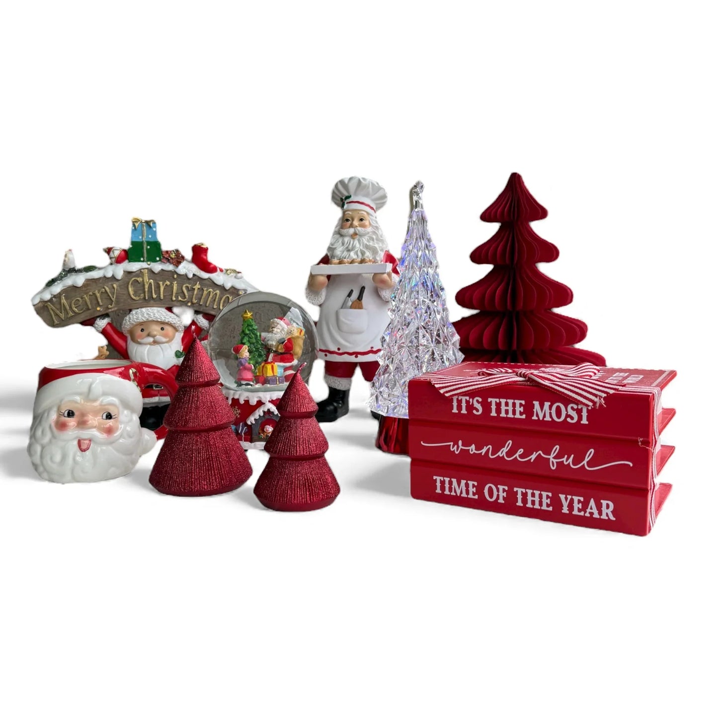 Chef Santa Poly 13x14x30cm Red/White