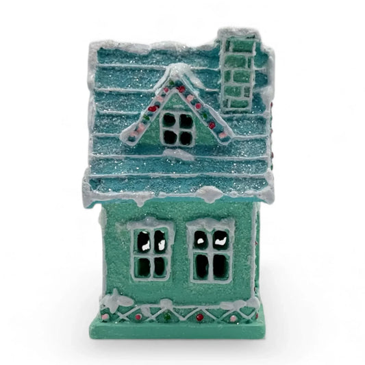 Green House Turquoise Roof - 15cm Christmas Village