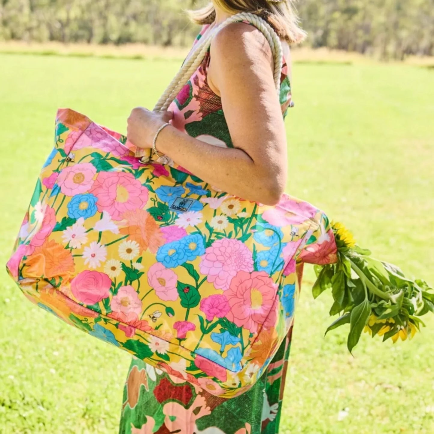 Follow The Sun Yellow Carry All - 55x42x4cm