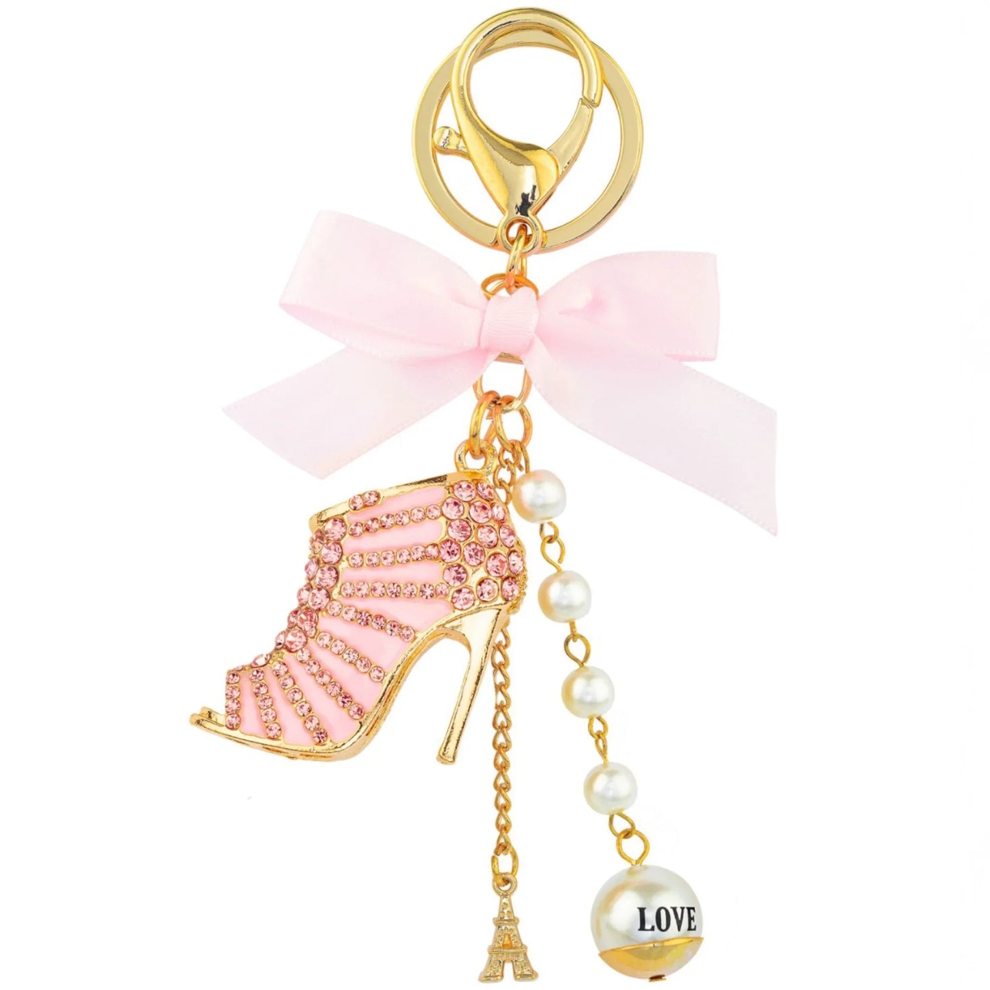 Luxury Charm Key Ring - Shoe Pink