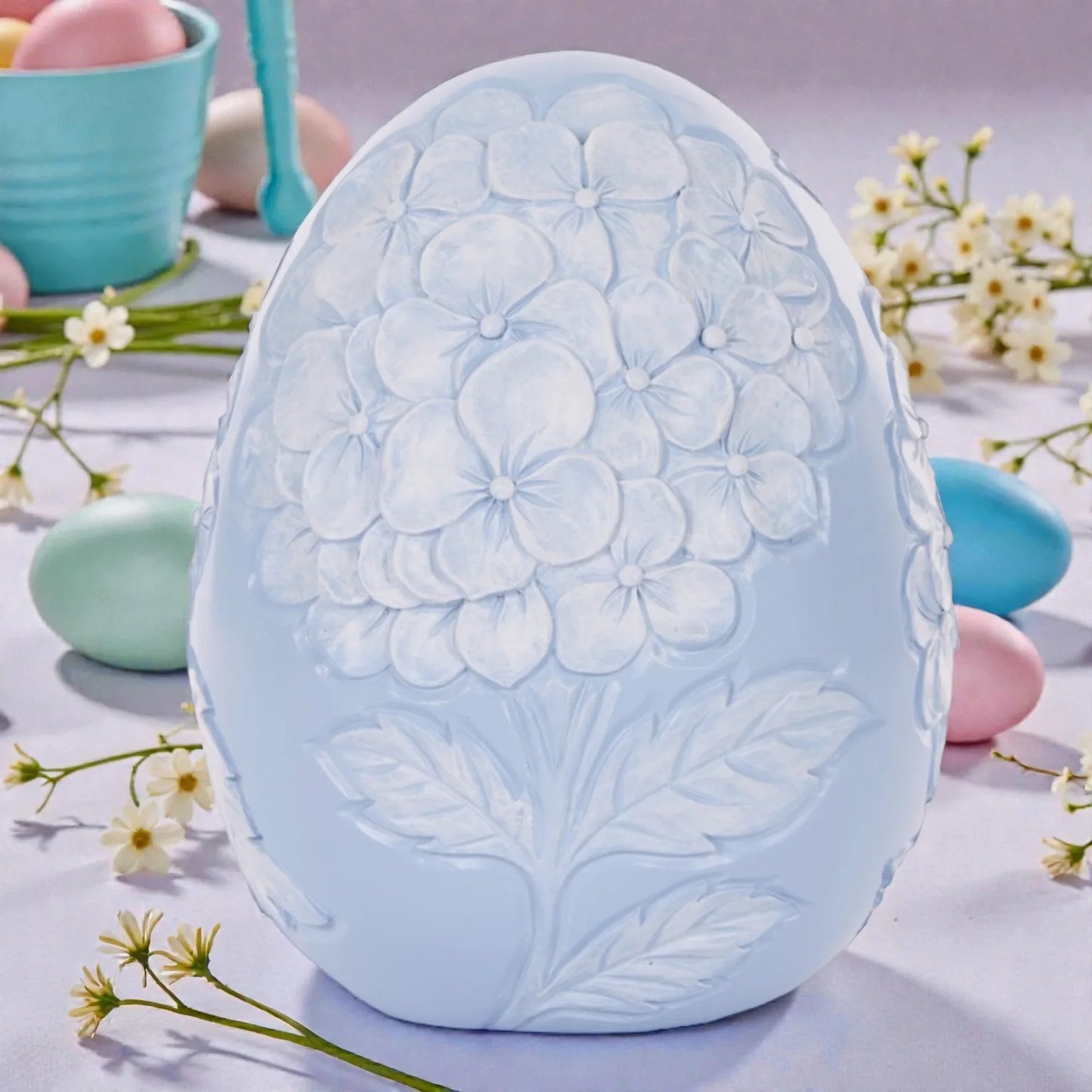 Luxe Blue Hydrangea Egg - 20cm