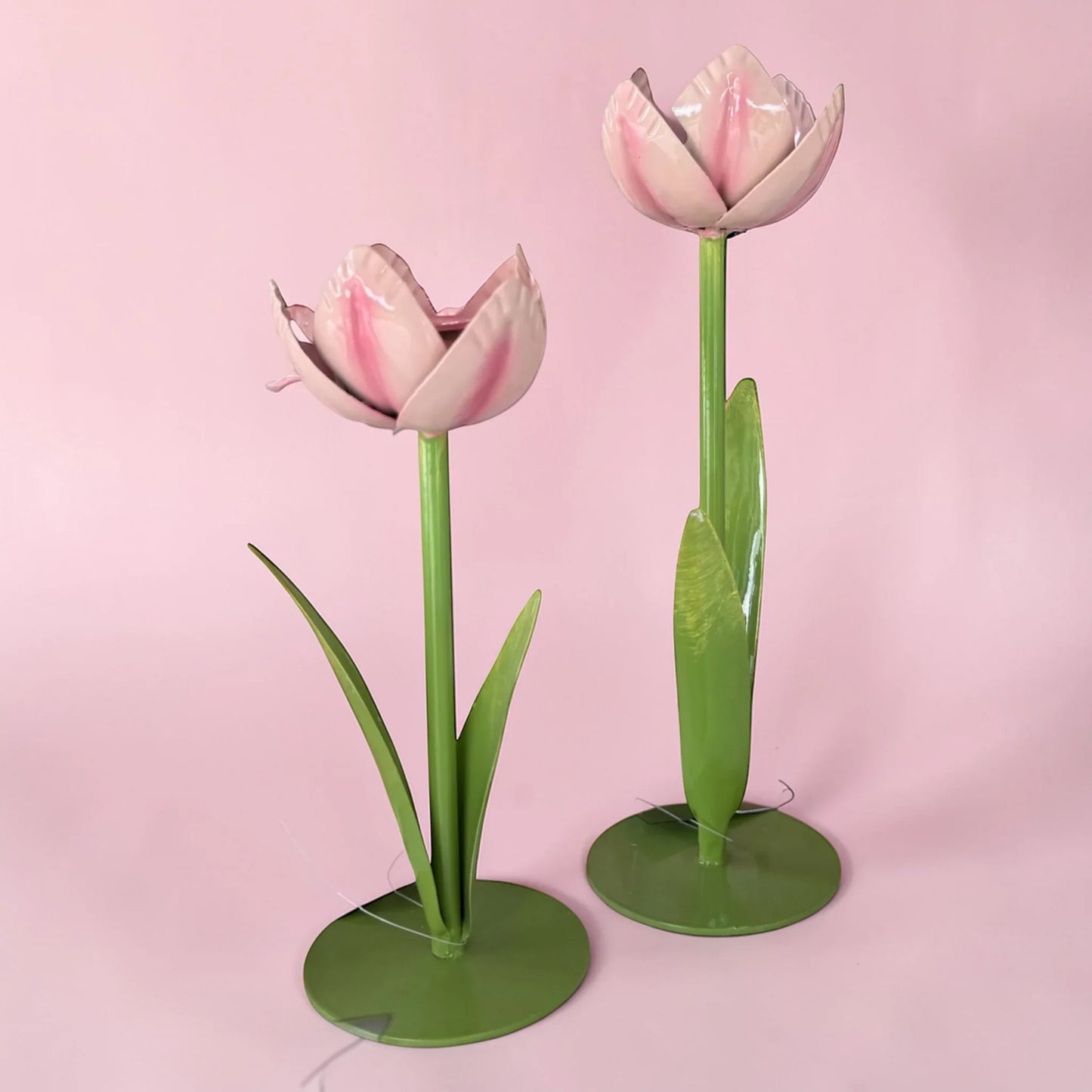 25cm Light Pink Tulip Candle Holder