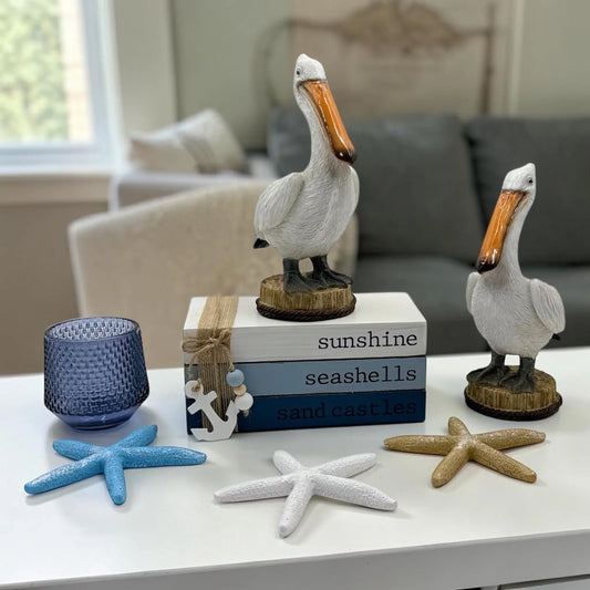 Beach Book Stack Table Decor - 10cm