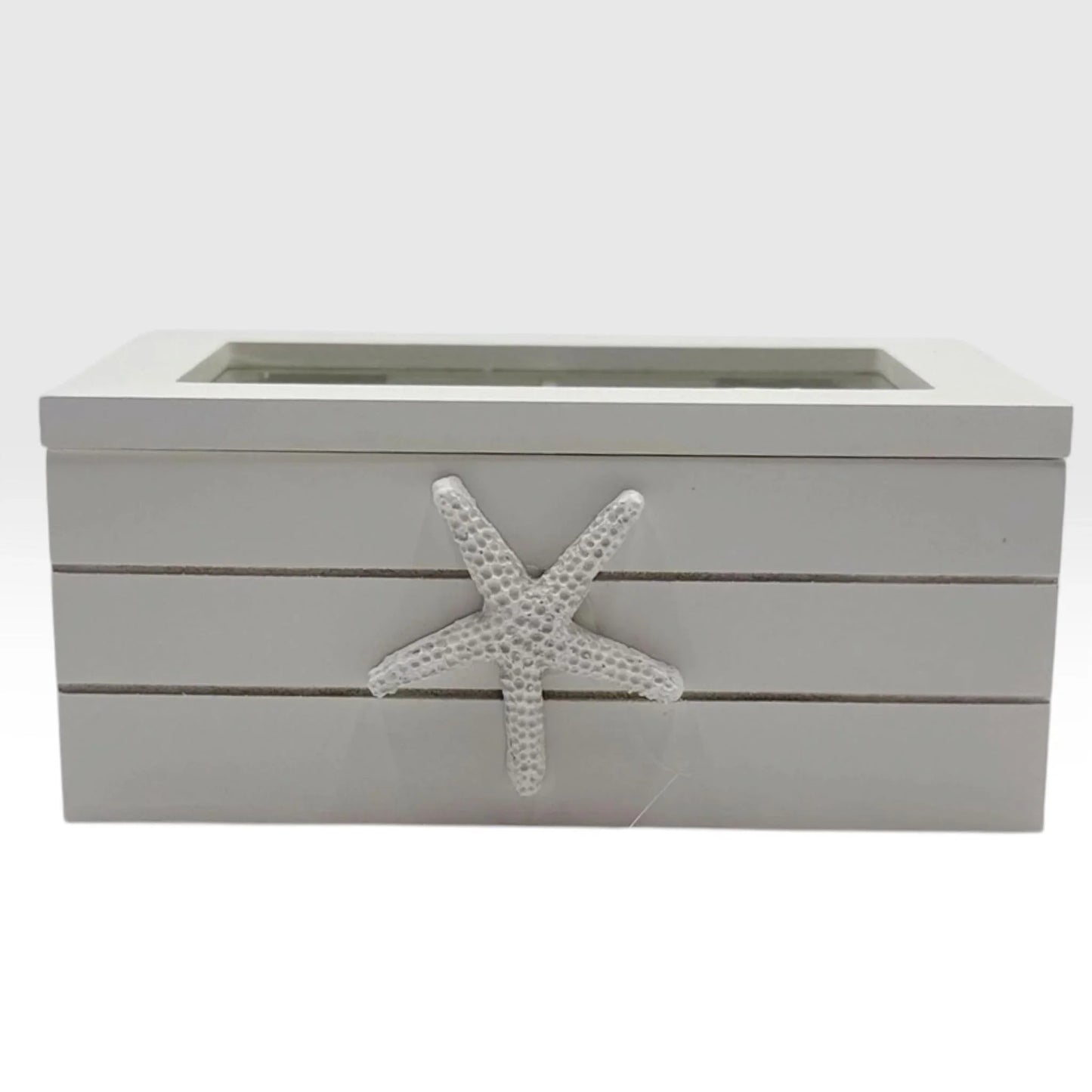 White Rectangle Timber Box - 10cm