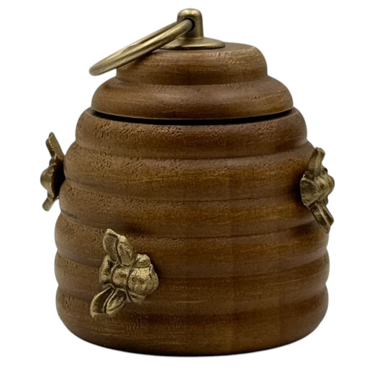 Large Timber Beehive Honey Pot