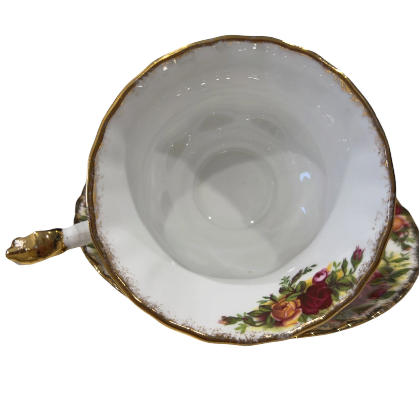 Royal Albert Old Country Roses Cup & Saucer Duo — Mild Rubbed Gilding