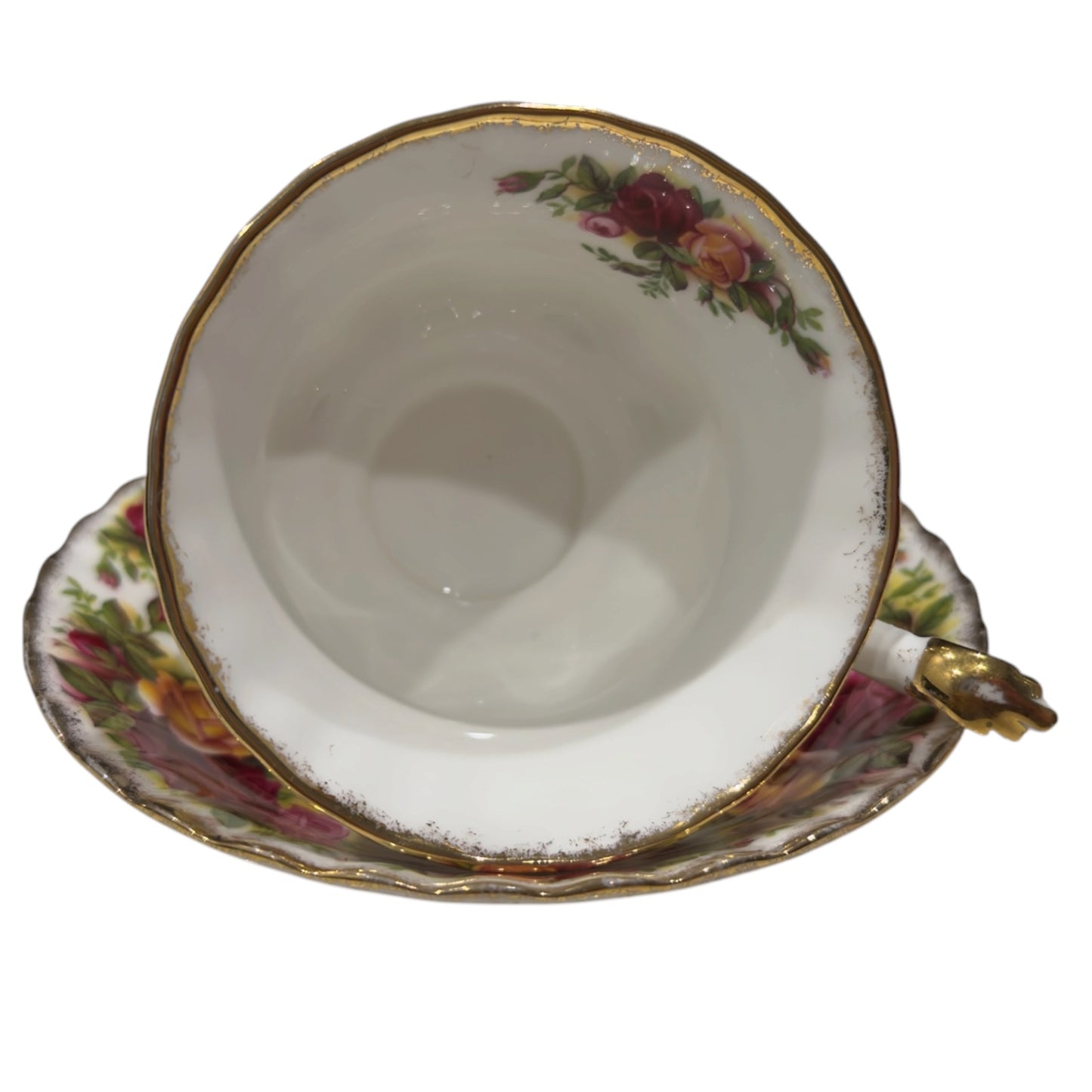 Royal Albert Old Country Roses Cup & Saucer Duo — Noticeable Rubbed Gilding