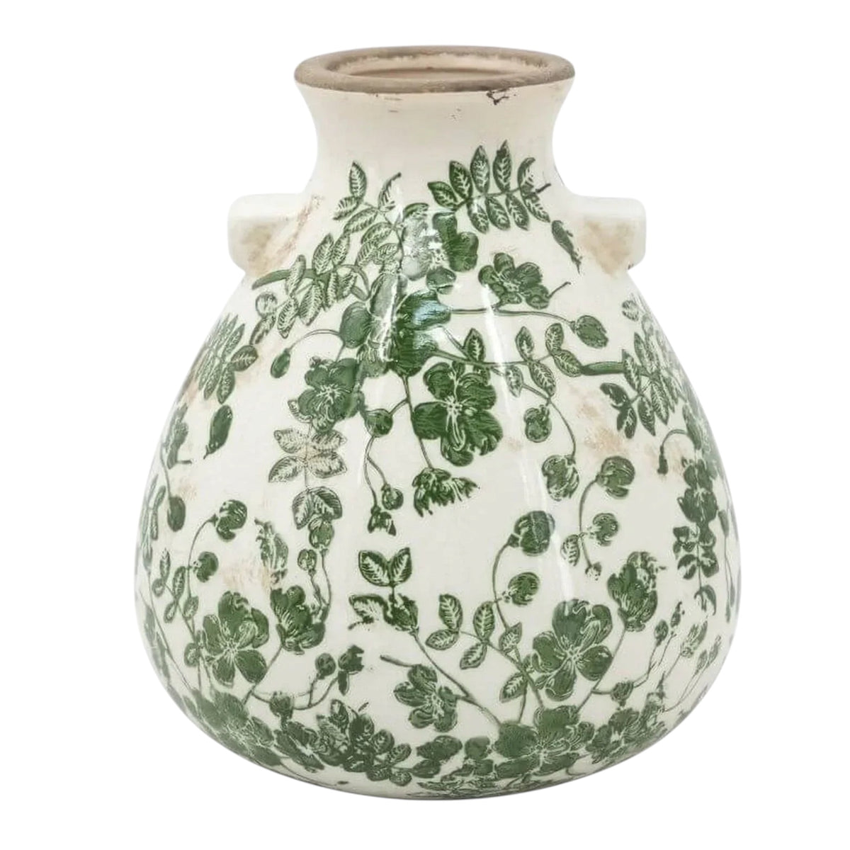 Green Floral Vase - 19.5cm
