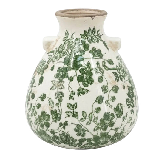 Green Floral Vase - 19.5cm