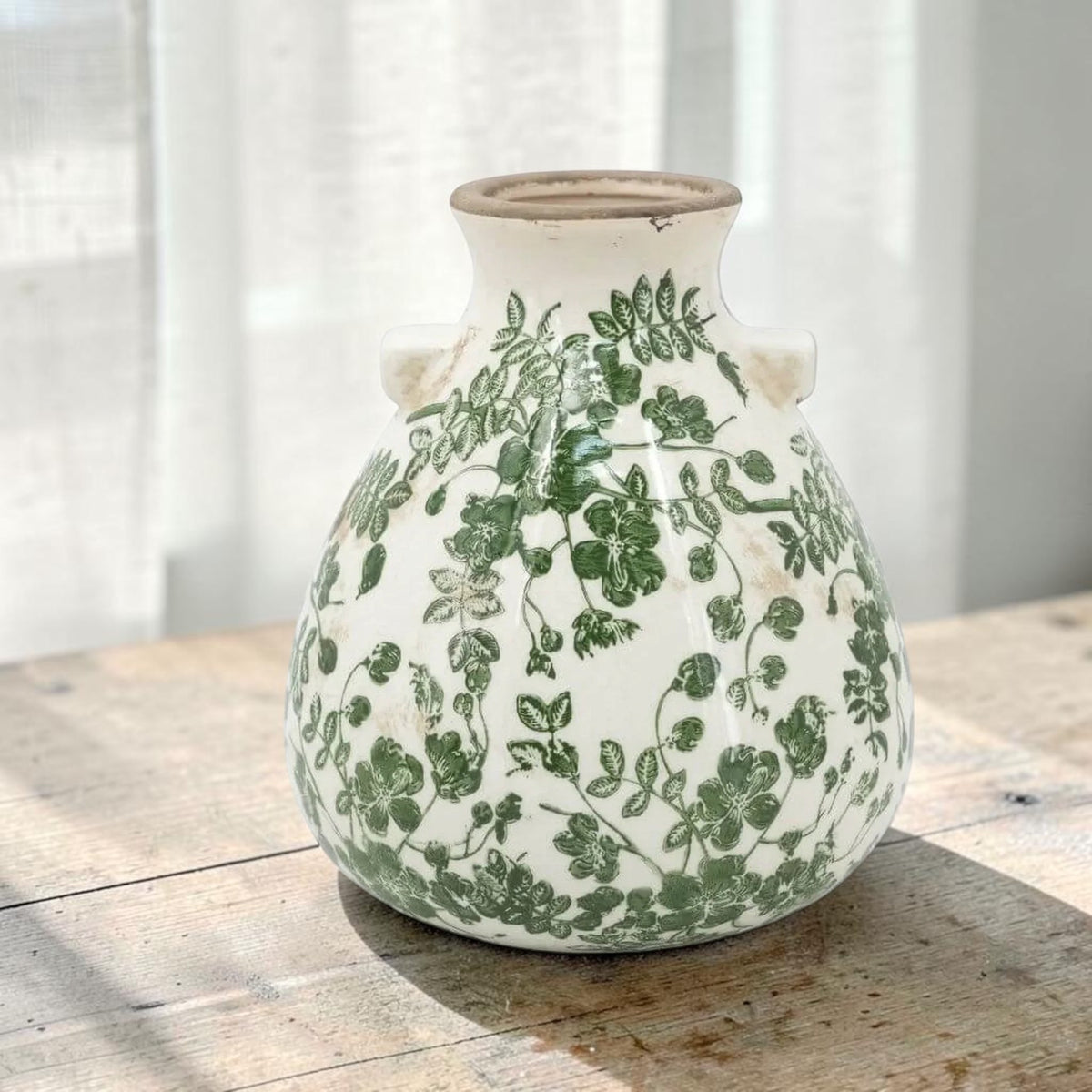 Green Floral Vase - 19.5cm