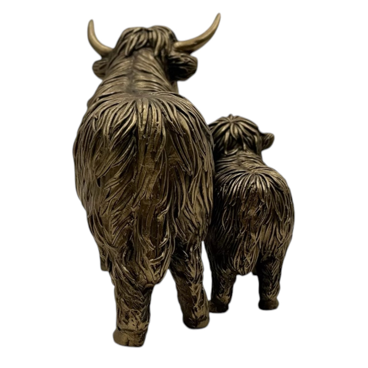 Highland Cow & Calf Figurine - 14cm
